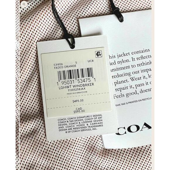 Coach Men's Windbreaker Jacket XL or XXL Black or Orange - Picture 11 of 12